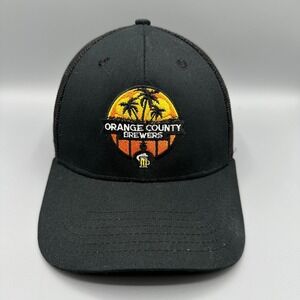 Orange Country Brewers Hat‎ Adult Black Tropical Beer Trucker Mesh Snapback Cap